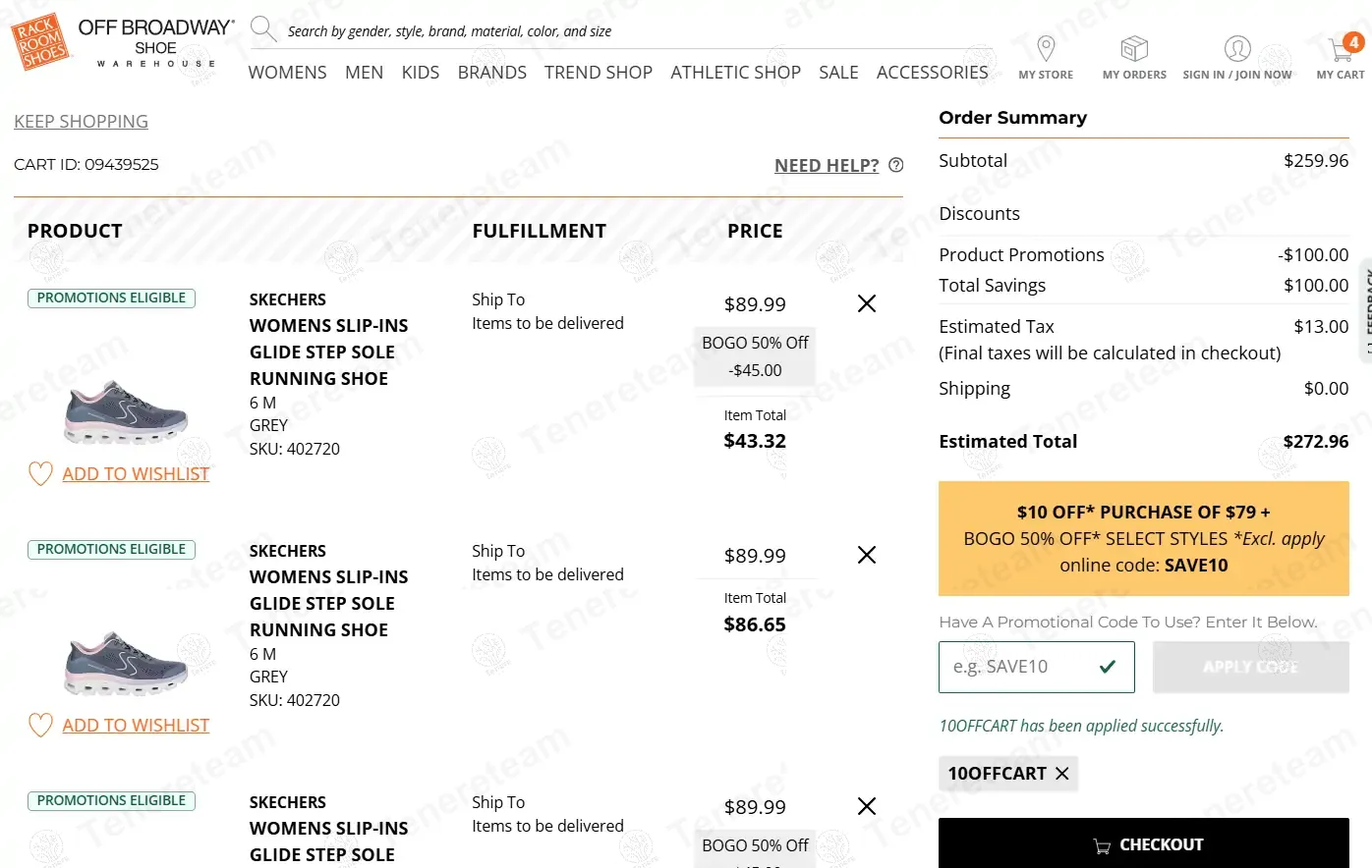 Rack Room Shoes coupon code: 50% off with 10OFFCART. Tested and valid as 1 year ago.
