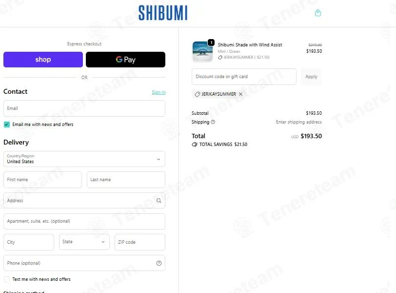 Shibumi Shade coupon code: 10% off with JERIKAYSUMMER. Tested and valid as 2 days ago.