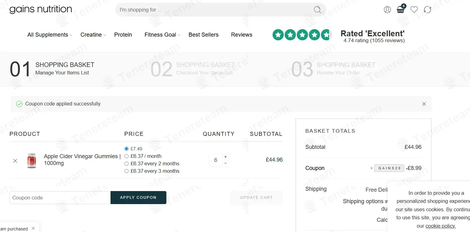 Gains Nutrition UK coupon code: 20% off with GAINS20. Tested and valid as 1 year ago.
