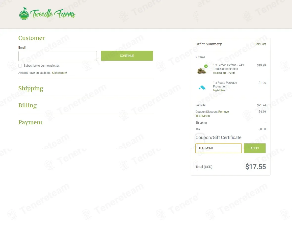Tweedle Farms coupon code: 20% off with TFARMS20. Tested and valid as 7 months ago.