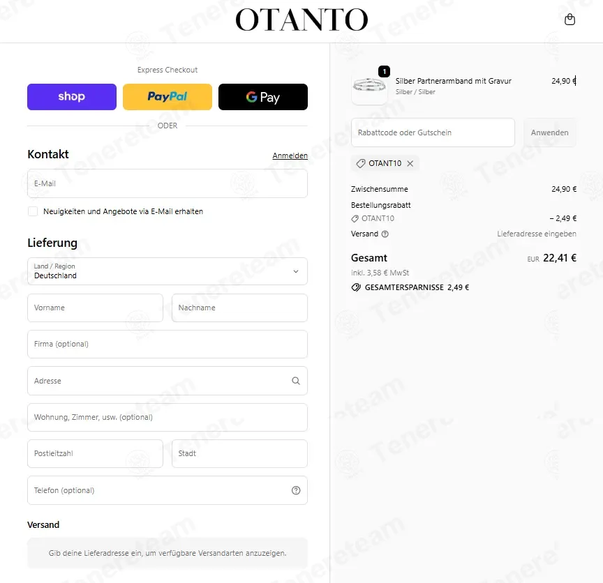 Otanto DE coupon code: 10% off with OTANT10. Tested and valid as 3 weeks ago.