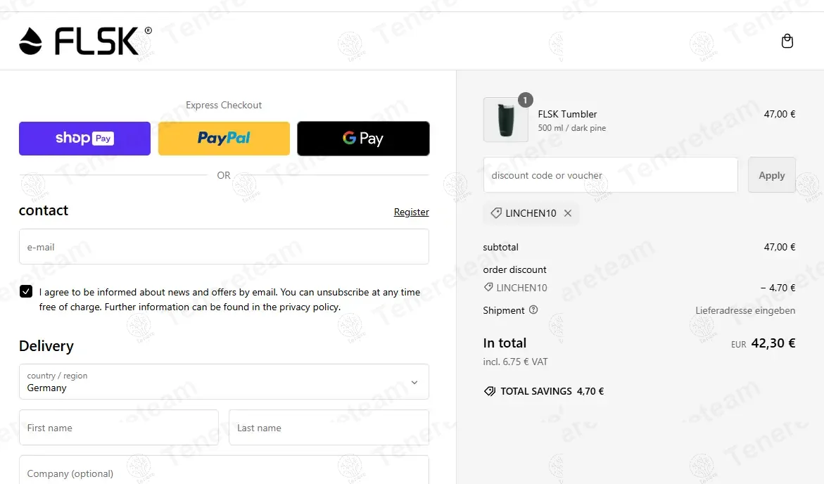 FLSK apply coupon code