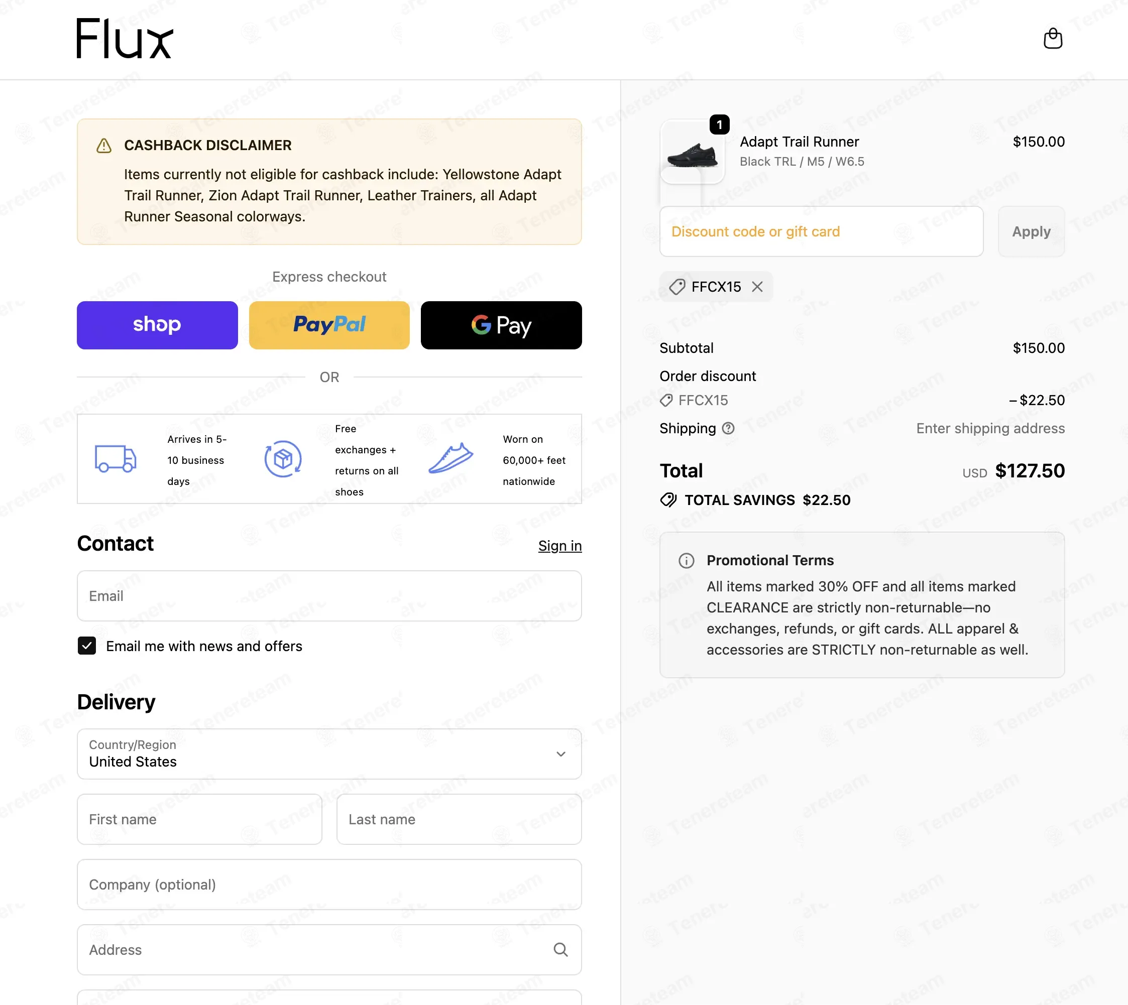 Flux Footwear coupon code: 15% off with FFCX15. Tested and valid as 2 weeks ago.