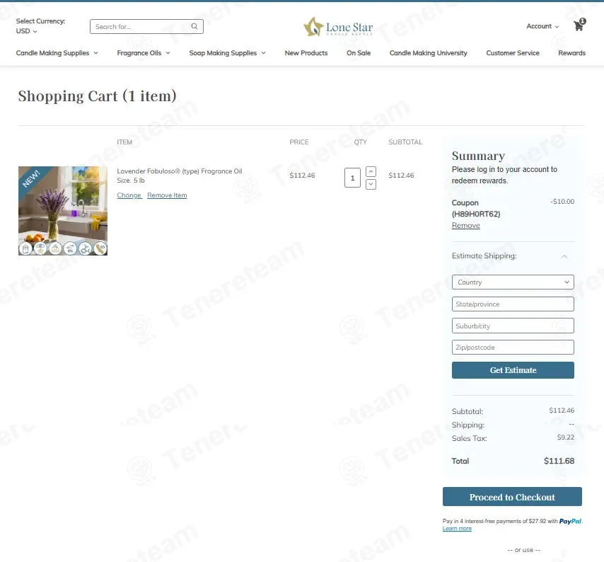 Lone Star Candle Supply apply coupon code