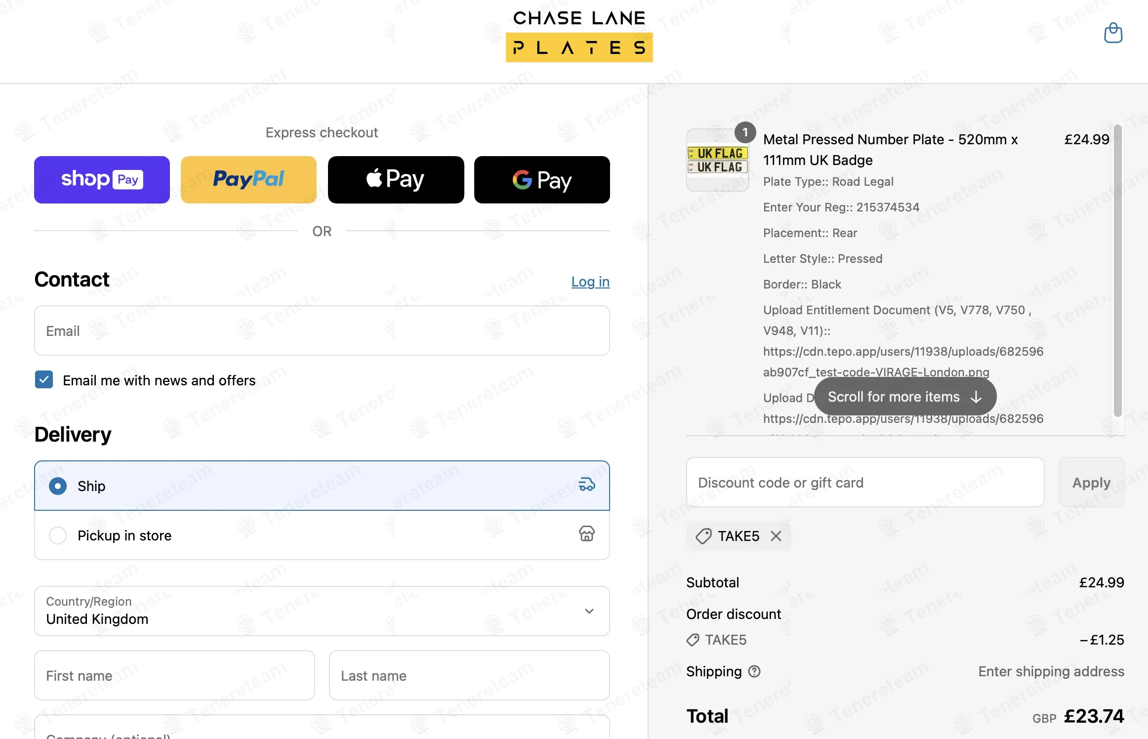 Chase Lane Plates coupon code: 5% off with take5. Tested and valid as 1 year ago.