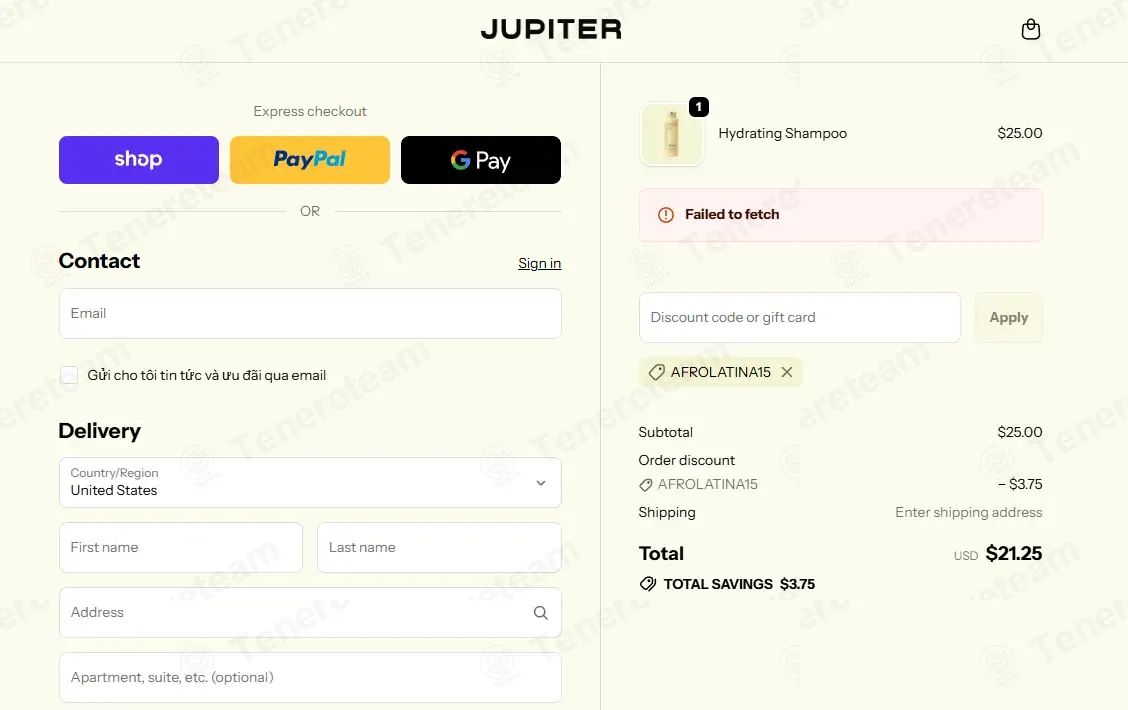 Hello Jupiter coupon code: 15% off with AFROLATINA15. Tested and valid as 2 months ago.