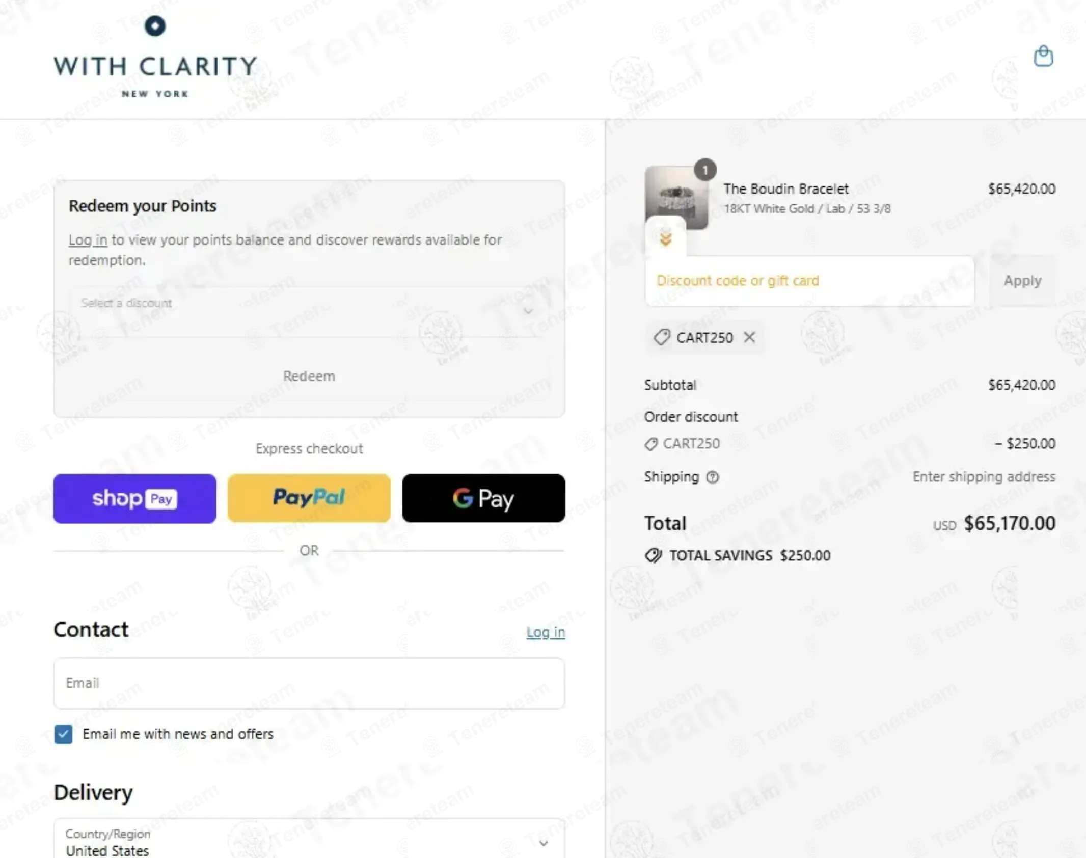 With Clarity coupon code: $250 off with CART250. Tested and valid as 1 day ago.