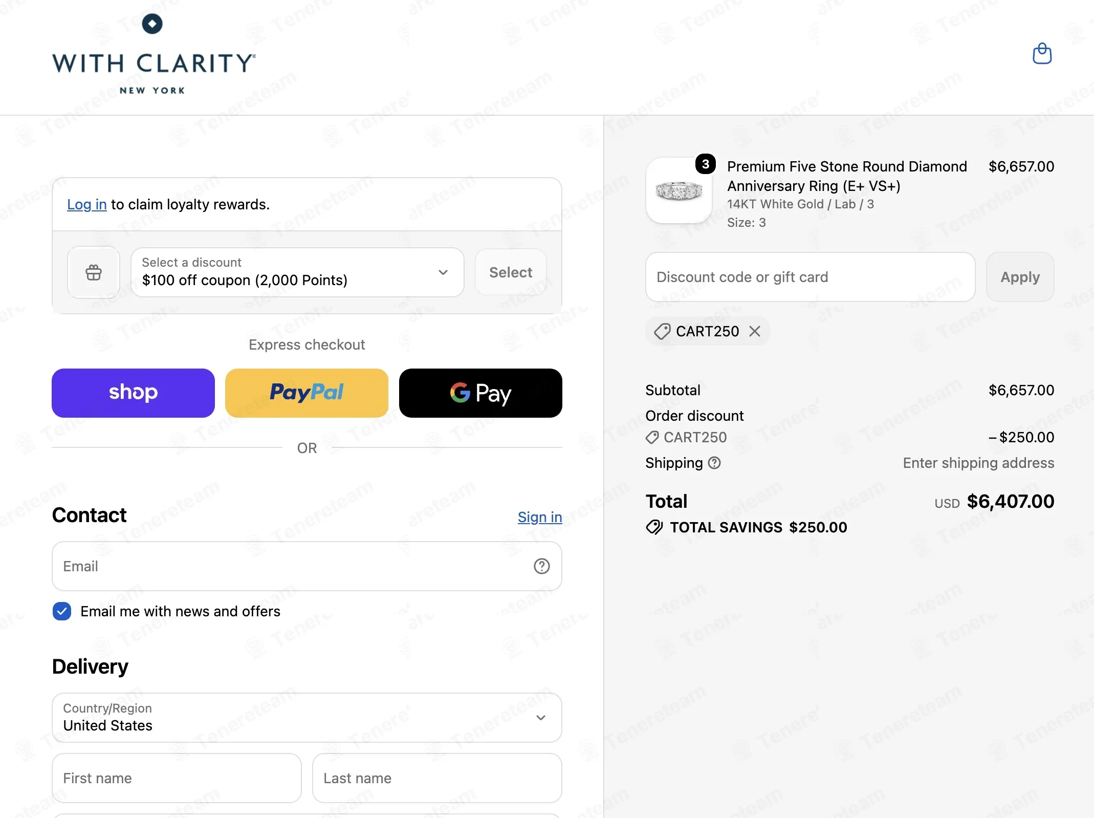 With Clarity coupon code: $250 off with CART250. Tested and valid as 1 day ago.