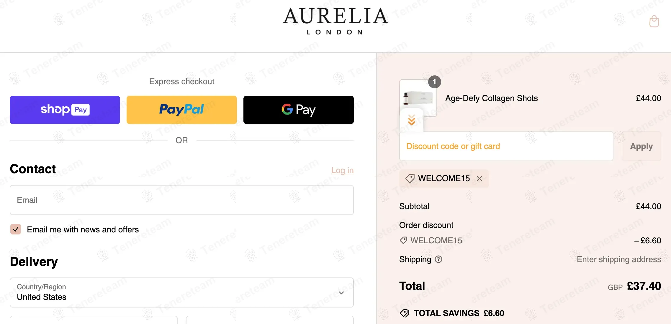 Aurelia Skincare coupon code: 15% off with WELCOME15. Tested and valid as 1 year ago.