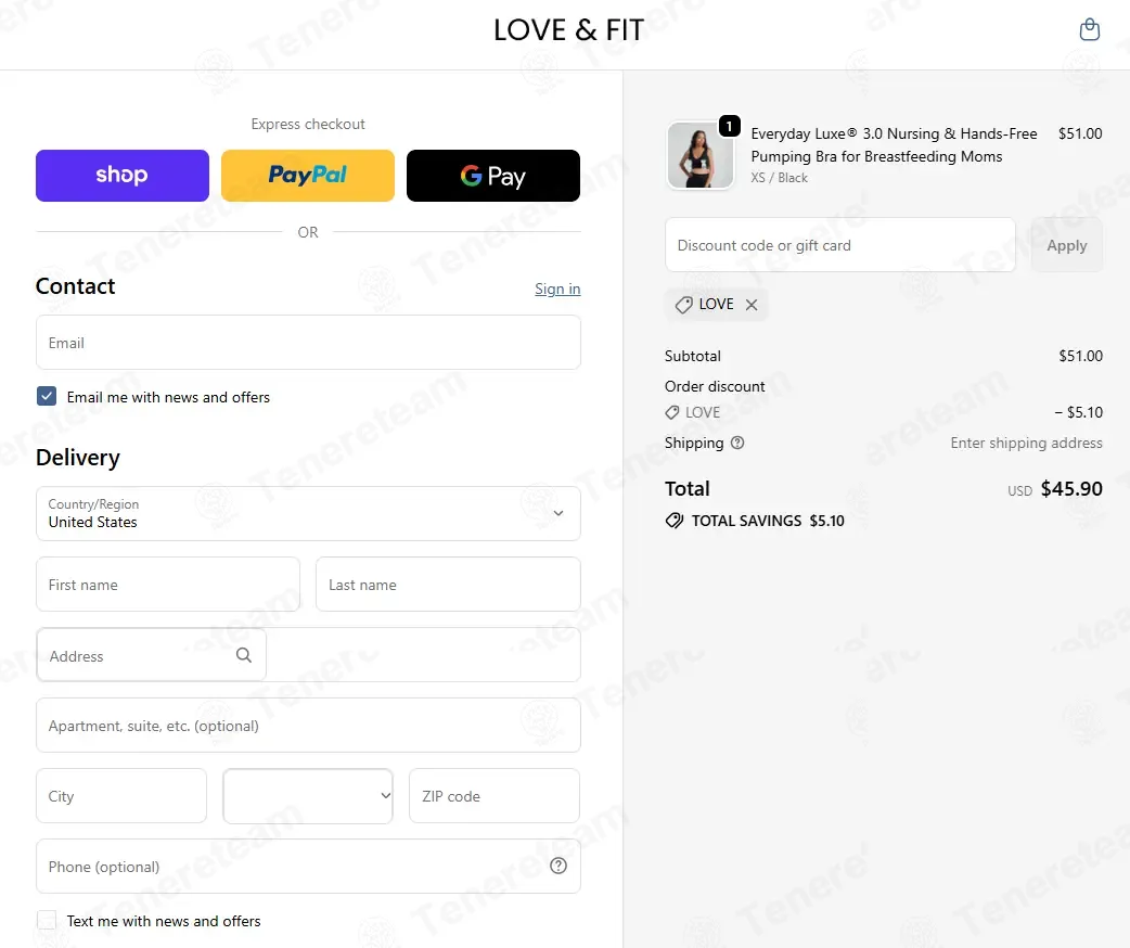 Love and Fit coupon code: 10% off with LOVE. Tested and valid as 2 months ago.
