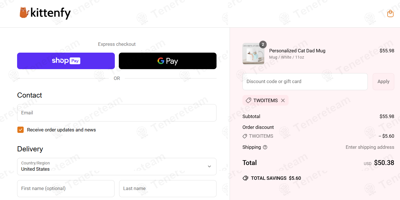 Kittenfy coupon code: 10% off with TWOITEMS. Tested and valid as 1 year ago.