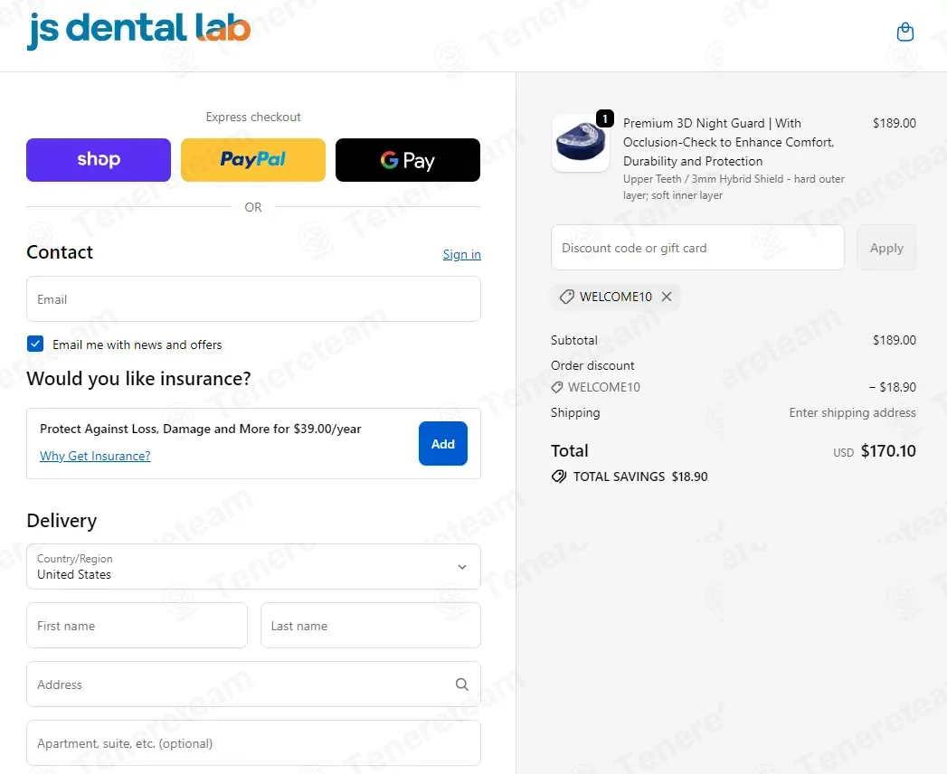 JS Dental Lab coupon code: 10% off with WELCOME10. Tested and valid as 2 weeks ago.