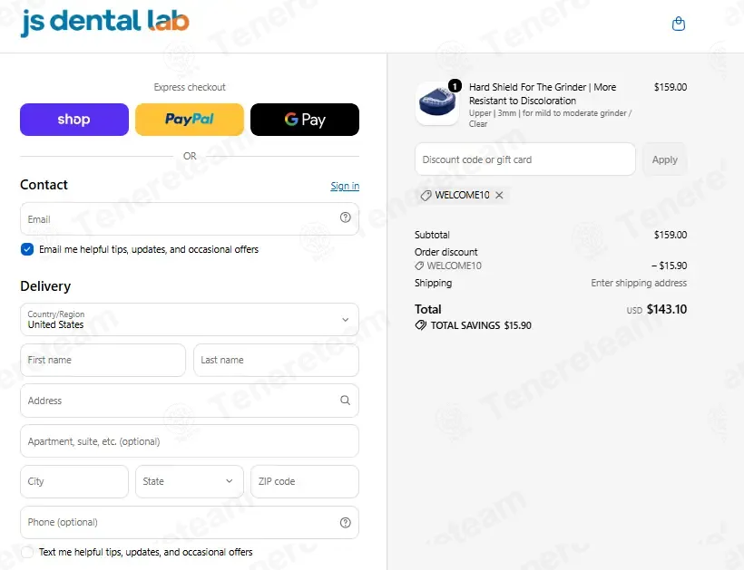 JS Dental Lab coupon code: 10% off with WELCOME10. Tested and valid as 2 weeks ago.