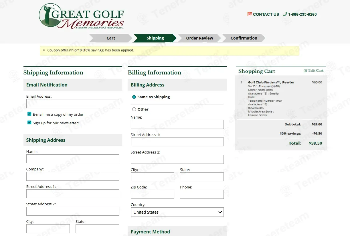 Great Golf Memories coupon code: 10% off with NHIOR10. Tested and valid as 7 months ago.