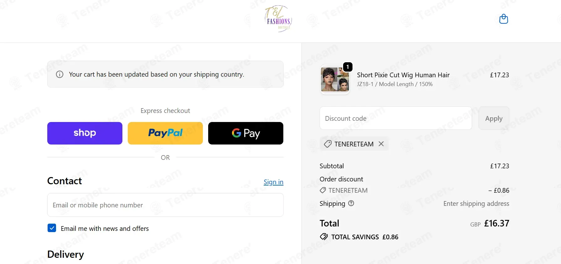 T&L Fashions Boutique coupon code: 5% off with TENERETEAM. Tested and valid as 1 month ago.