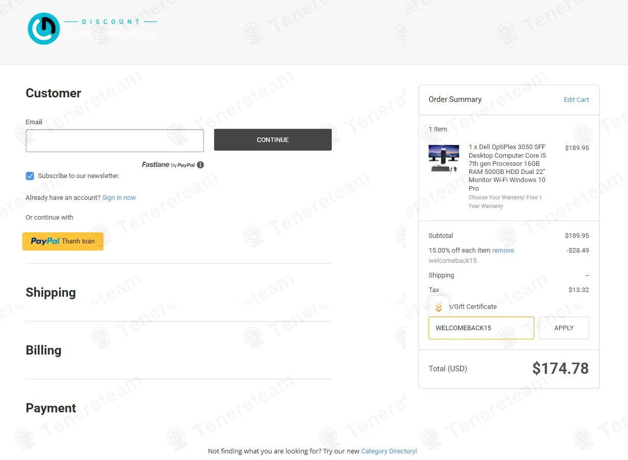 Discount Computer Depot coupon code: 15% off with WELCOMEBACK15. Tested and valid as 1 year ago.