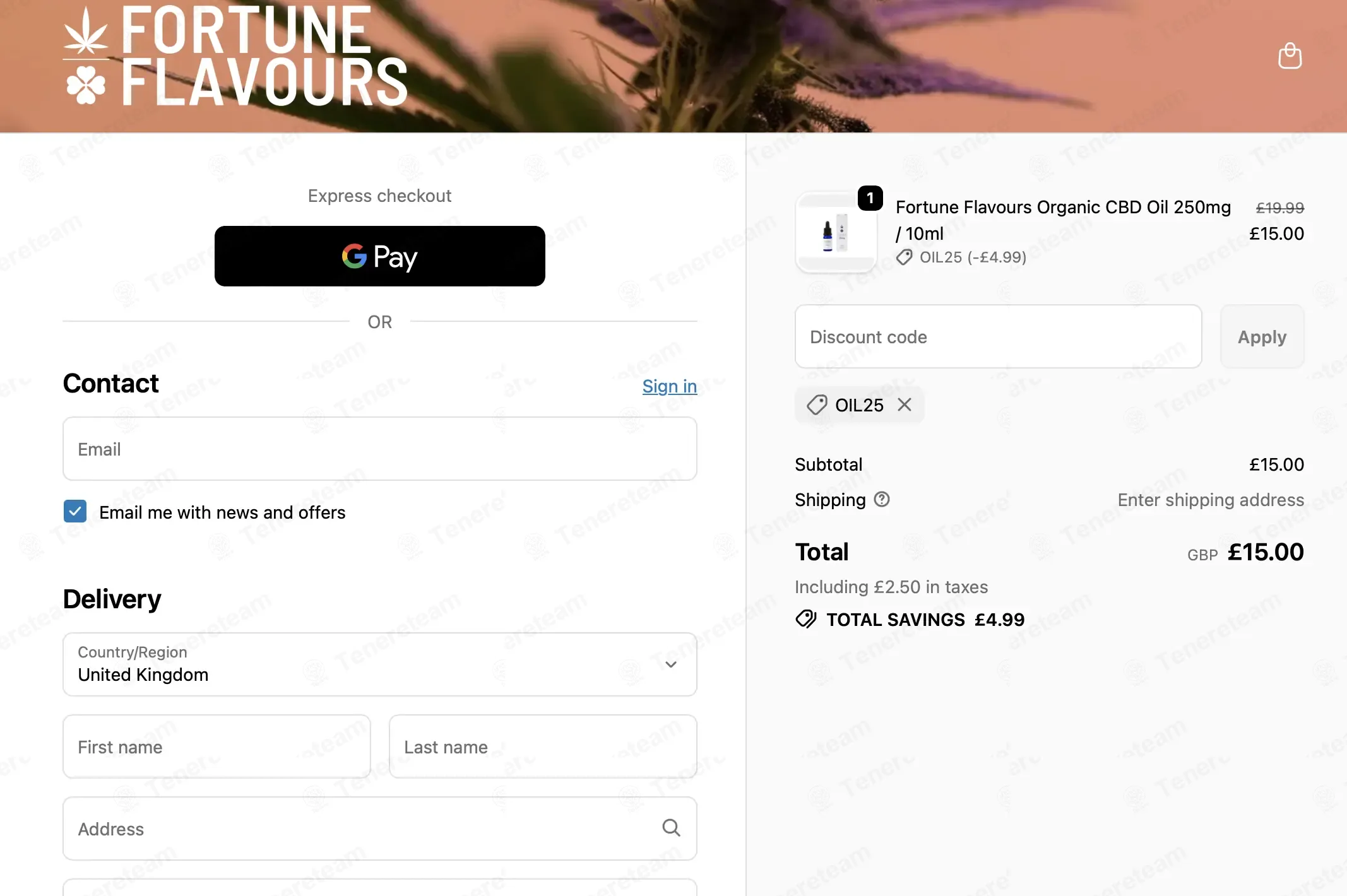 Fortune Flavours Shop coupon code: 25% off with OIL25. Tested and valid as 1 week ago.