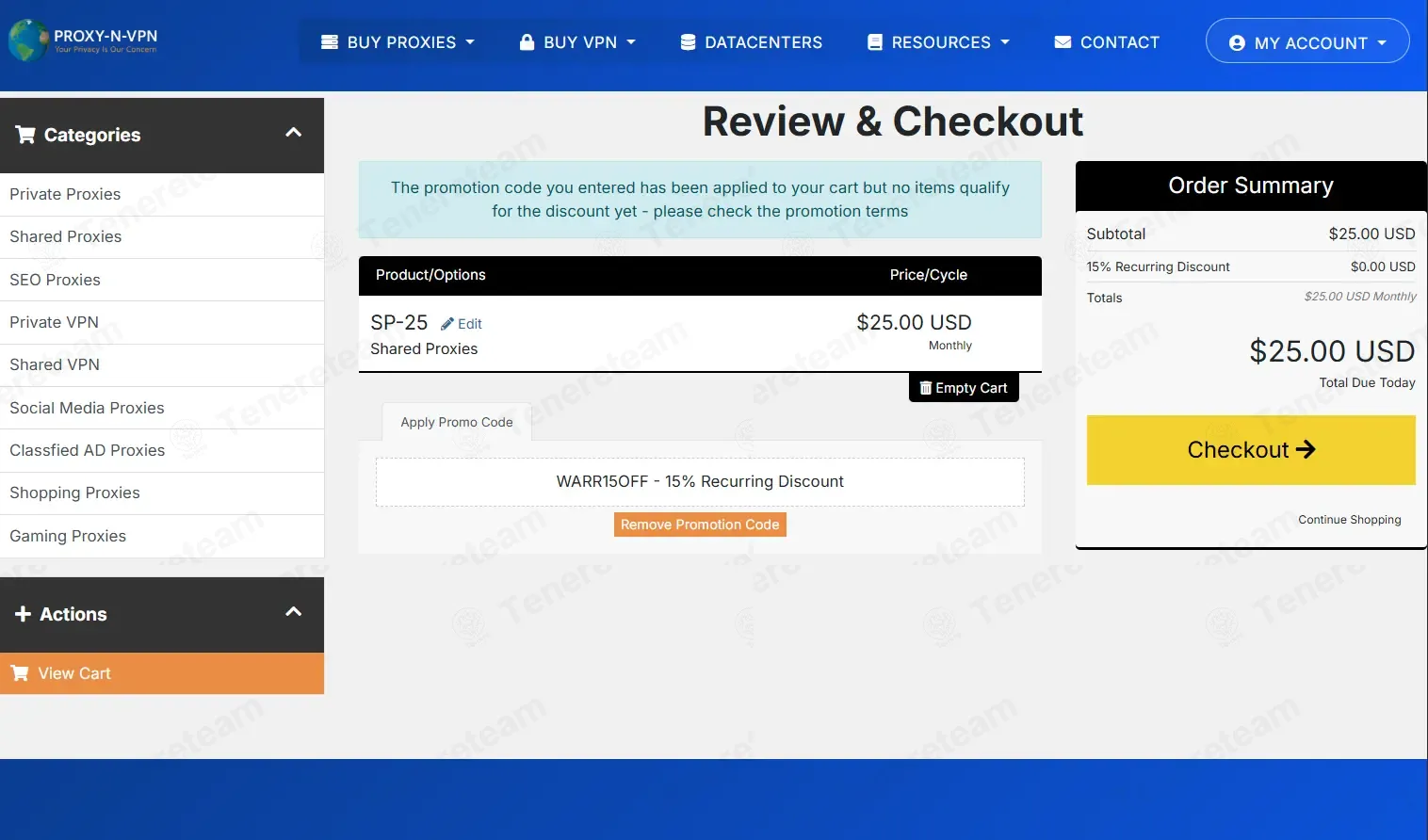 Proxy N VPN coupon code: 15% off with WARR15OFF. Tested and valid as 2 months ago.