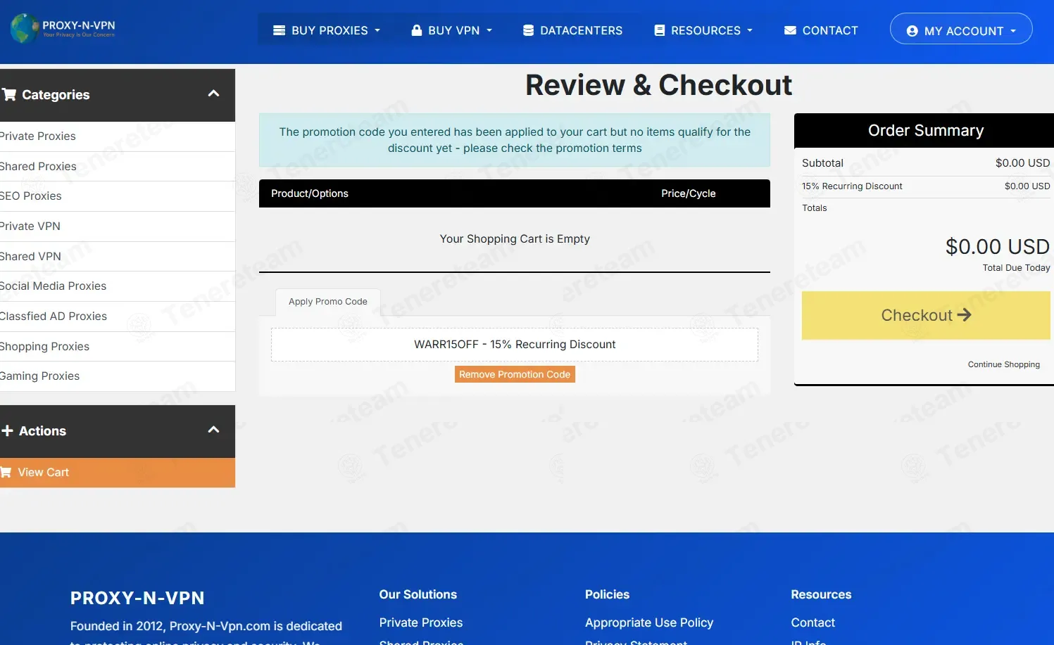 Proxy N VPN coupon code: 15% off with WARR15OFF. Tested and valid as 2 months ago.