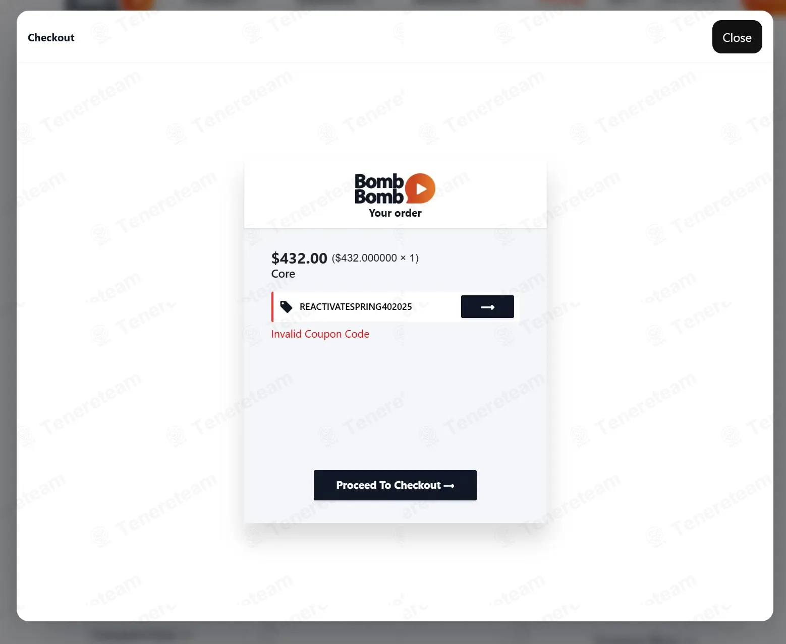 BombBomb coupon code: 40% off with REACTIVATESPRING402025. Tested and valid as 2 months ago.