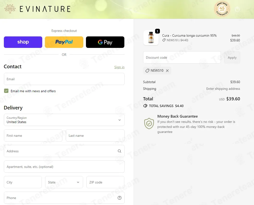 Evinature coupon code: 10% off with NEWS10. Tested and valid as 6 months ago.