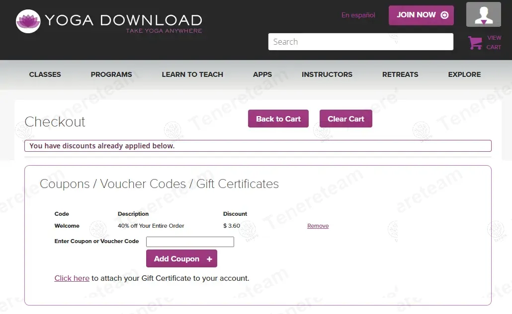 YogaDownload apply coupon code