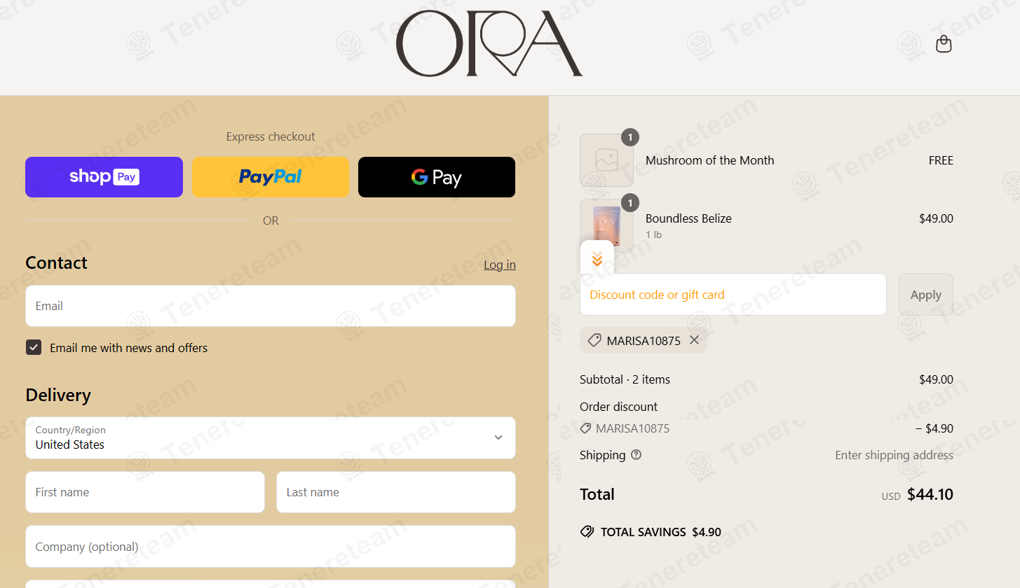 Ora Cacao apply coupon code