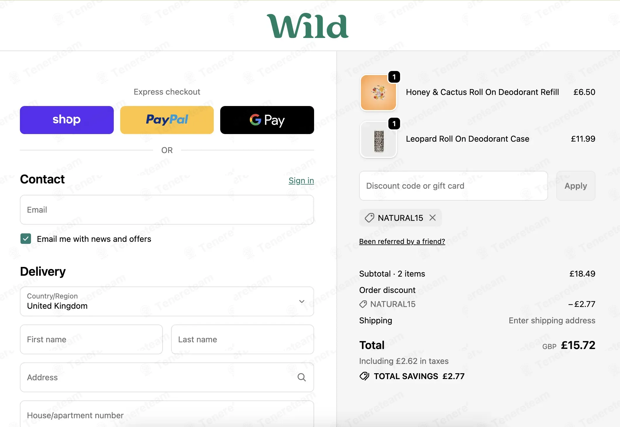 WeAreWild coupon code: 15% off with NATURAL15. Tested and valid as 1 month ago.