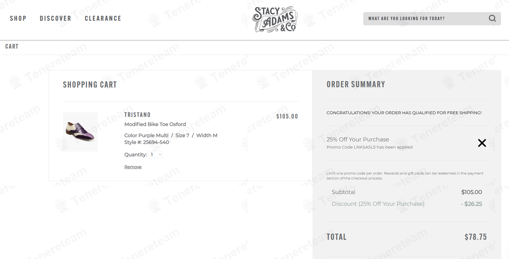 Stacy Adams coupon code: 25% off with LNKSASL5. Tested and valid as 1 year ago.