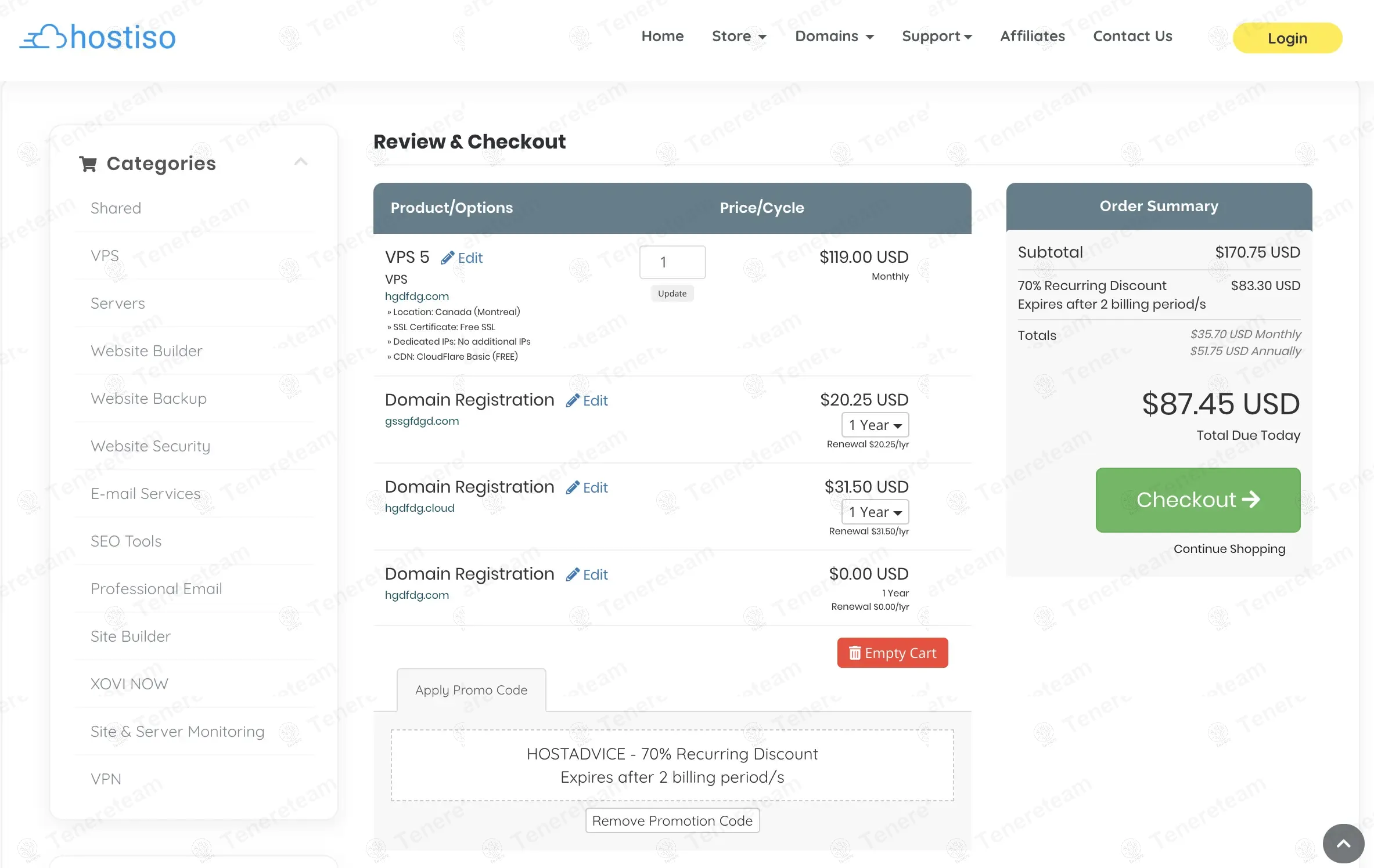Hostiso apply coupon code