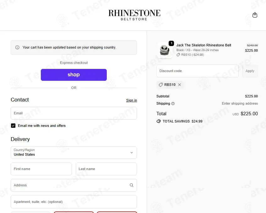 Rhinestone Belt Store coupon code: 10% off with RBS101. Tested and valid as 8 months ago.