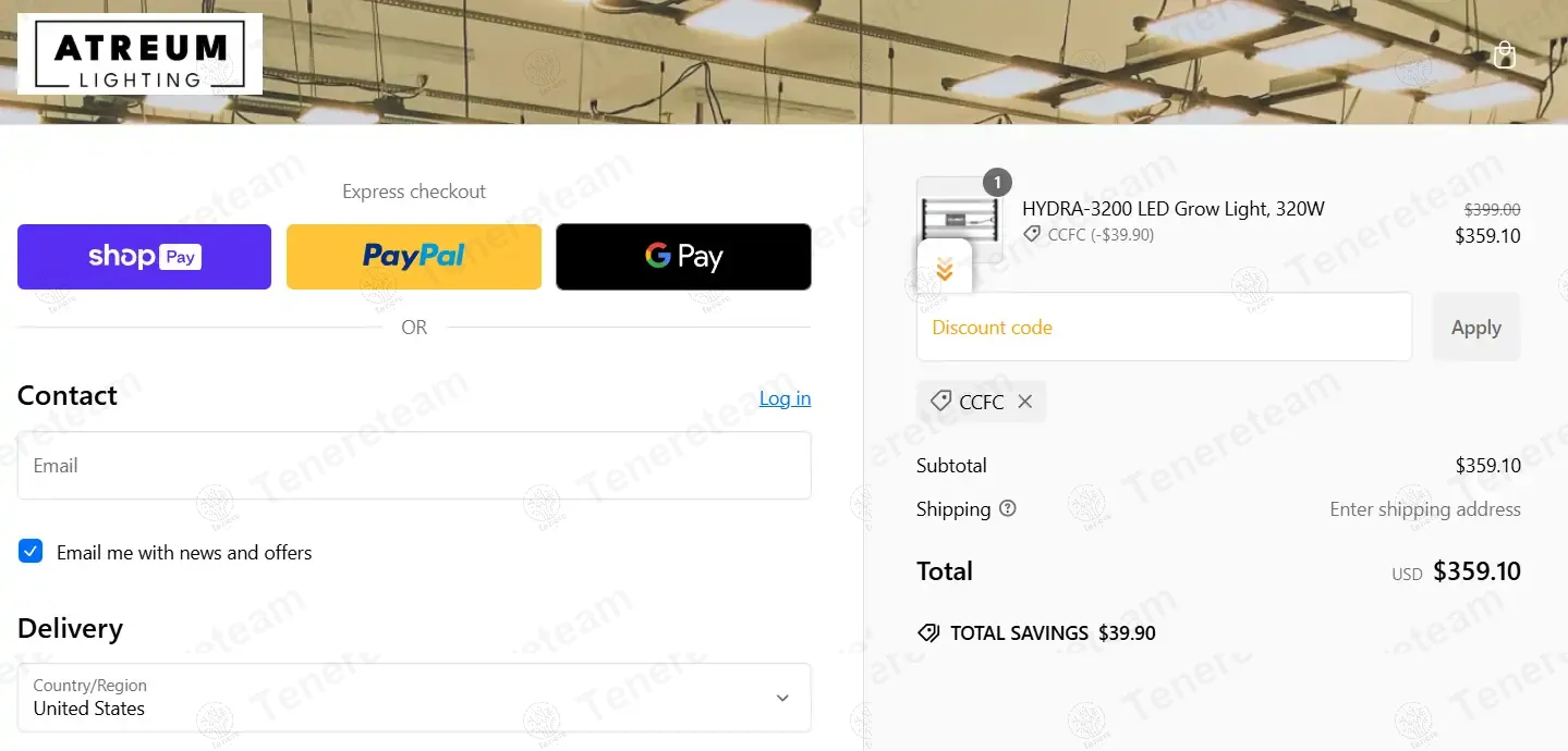 Atreum Lighting coupon code: 10% off with CCFC. Tested and valid as 1 year ago.