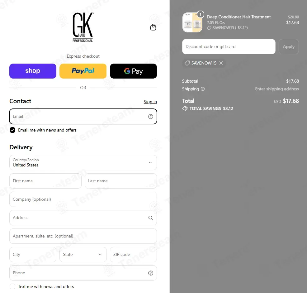 GKhair coupon code: 15% off with SAVENOW15. Tested and valid as 1 month ago.