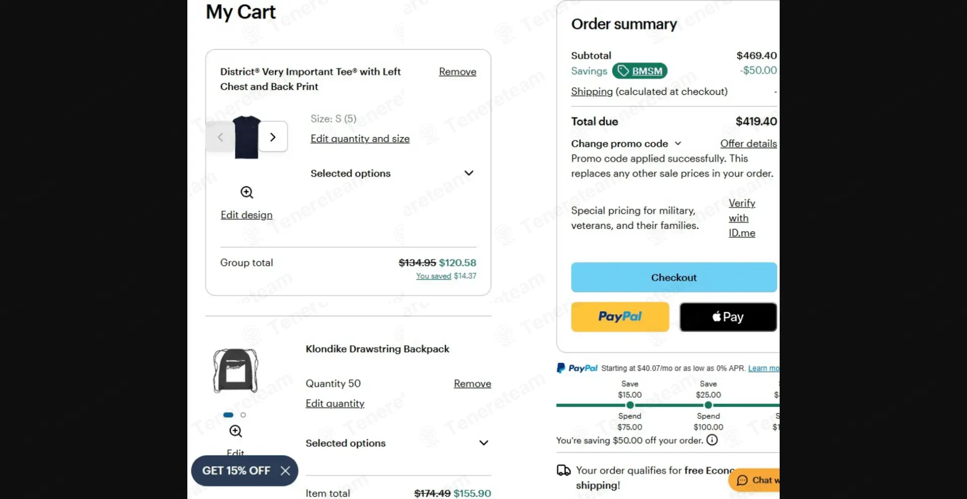 Vistaprint coupon code: Sale off with BMSM. Tested and valid as 1 day ago.