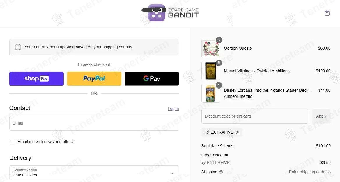 Board Game Bandit coupon code: 5% off with EXTRAFIVE. Tested and valid as 2 months ago.