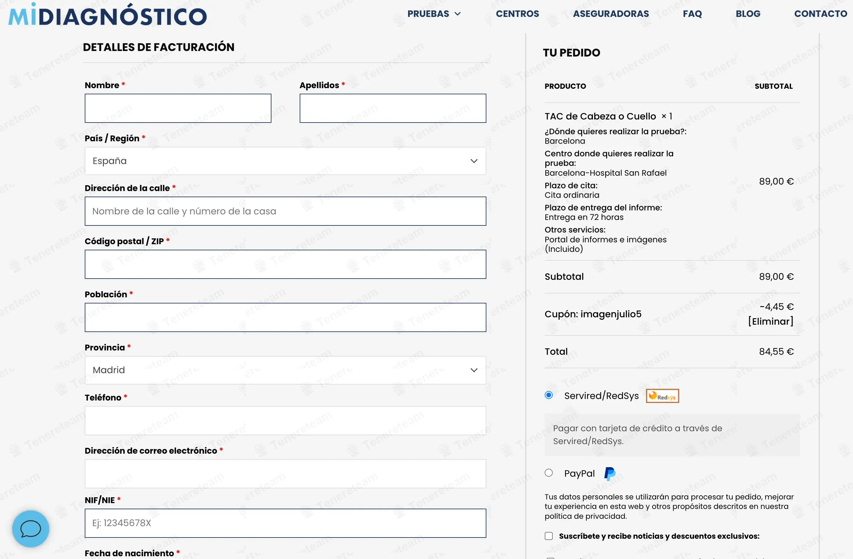 Mi Diagnostico ES coupon code: 5% off with imagenjulio5. Tested and valid as 11 months ago.