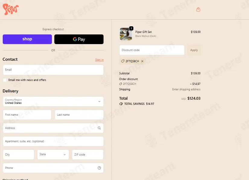Piper Now apply coupon code