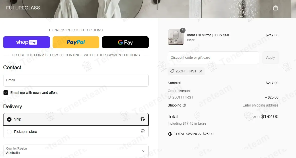 Future Glass coupon code: $25 off with 25OFFFIRST. Tested and valid as 8 months ago.