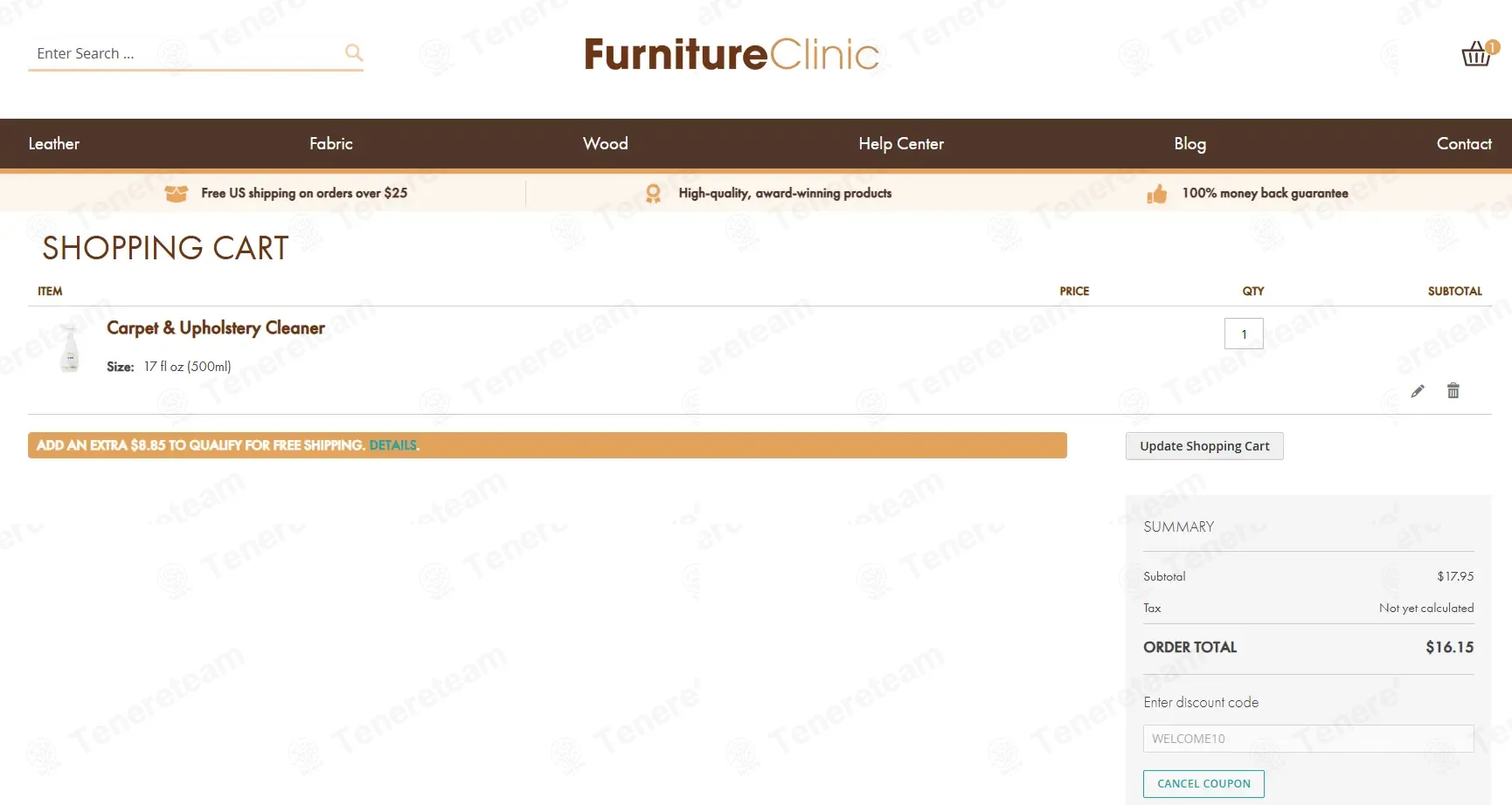 Furniture Clinic coupon code: 10% off with WELCOME10. Tested and valid as 8 months ago.
