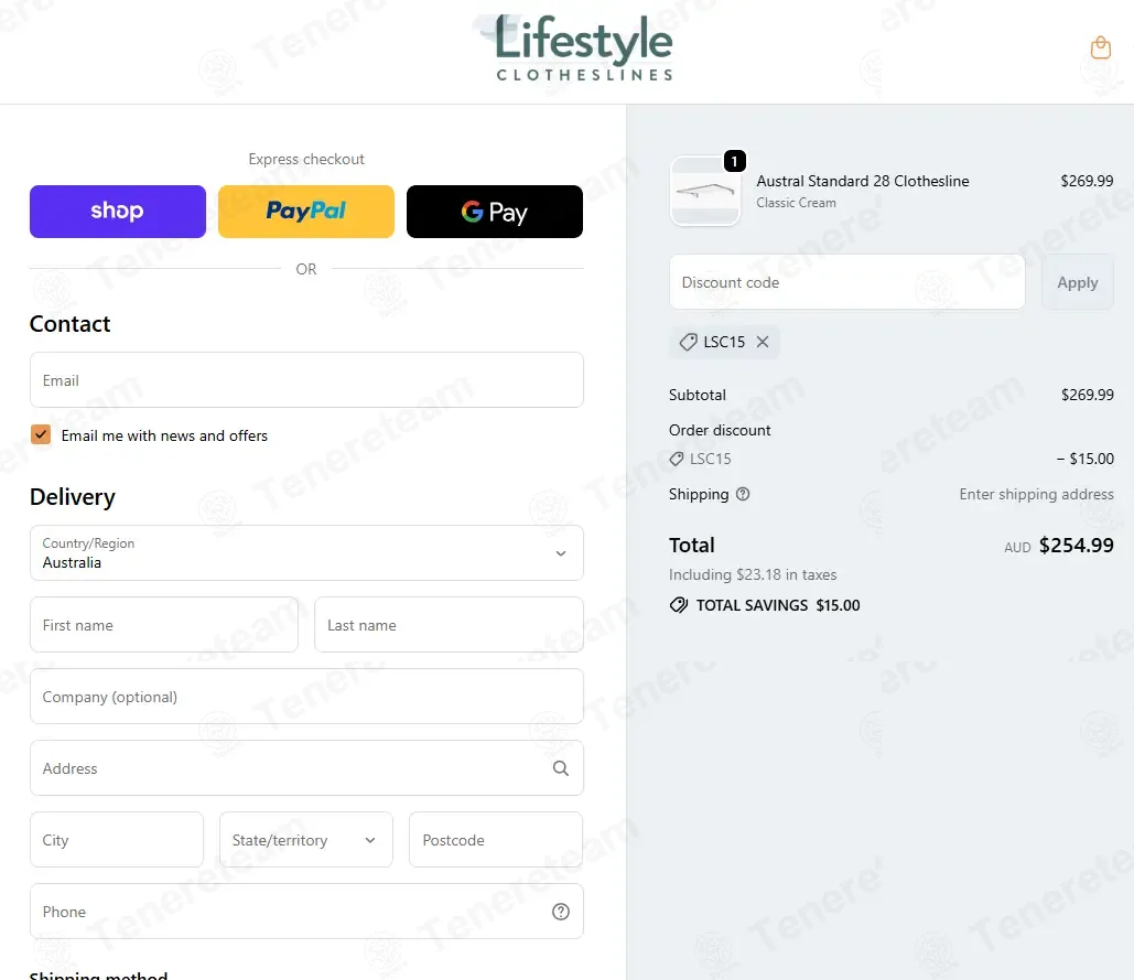 Lifestyle Clotheslines coupon code: $15 off with LSC15. Tested and valid as 9 months ago.