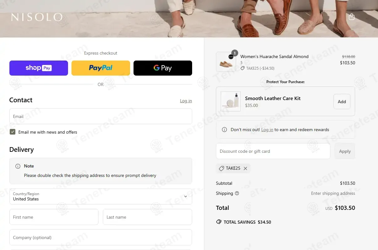 Nisolo coupon code: 25% off with TAKE25. Tested and valid as 1 year ago.