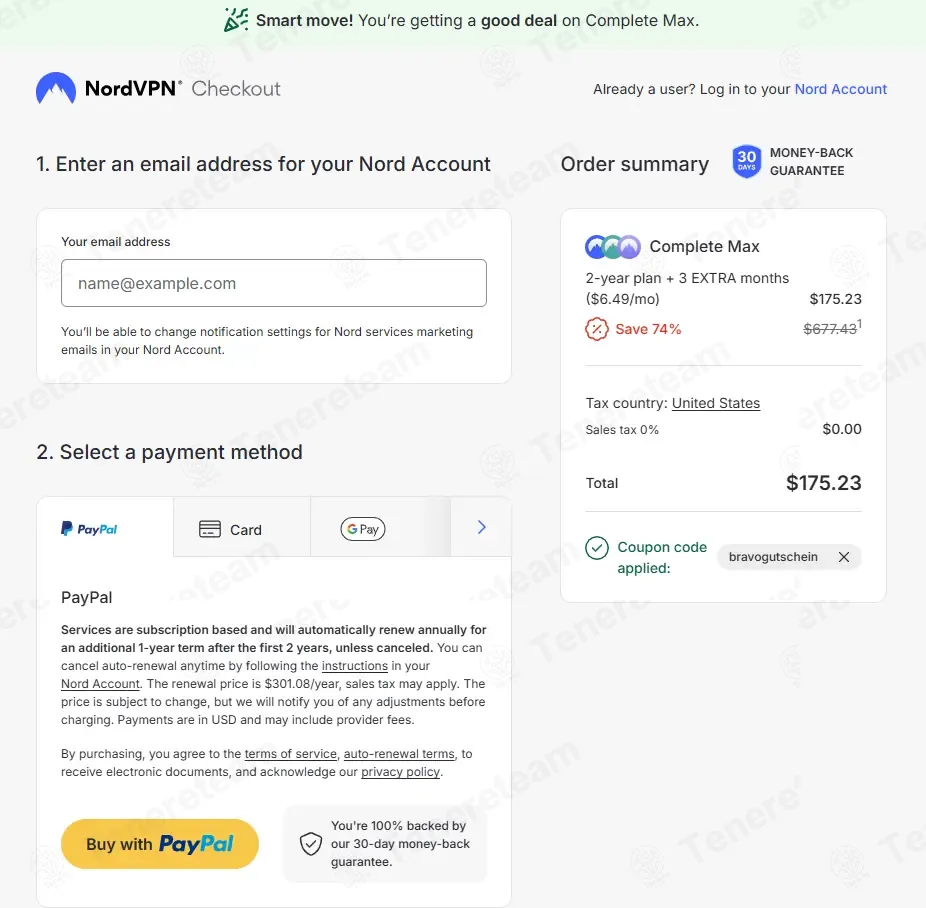 NordVPN coupon code: 75% off with BRAVOGUTSCHEIN. Tested and valid as 2 weeks ago.