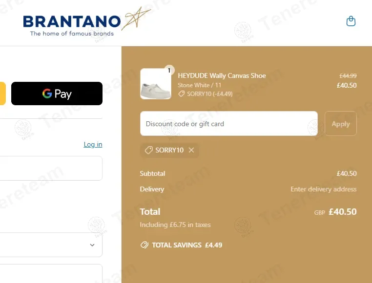 Brantano coupon code: 10% off with SORRY10. Tested and valid as 1 year ago.