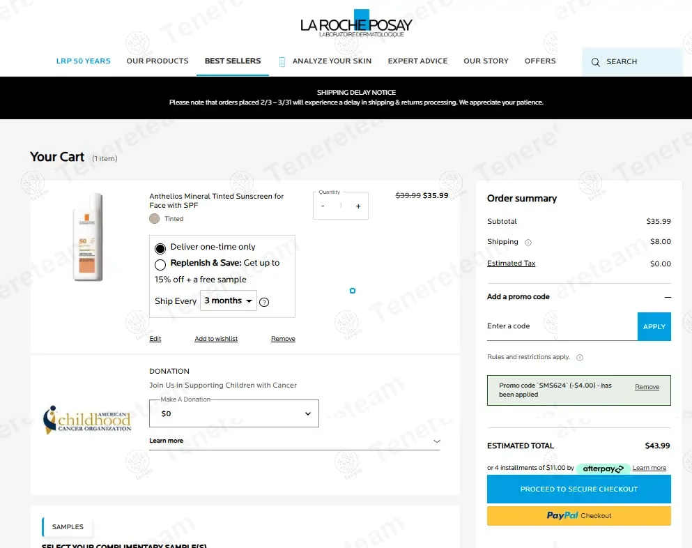 Laroche-Posay.us coupon code: 10% off with SMS624. Tested and valid as 1 year ago.