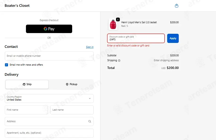 Boater's Closet coupon code: Sale off with J24FS. Tested and valid as 2 months ago.