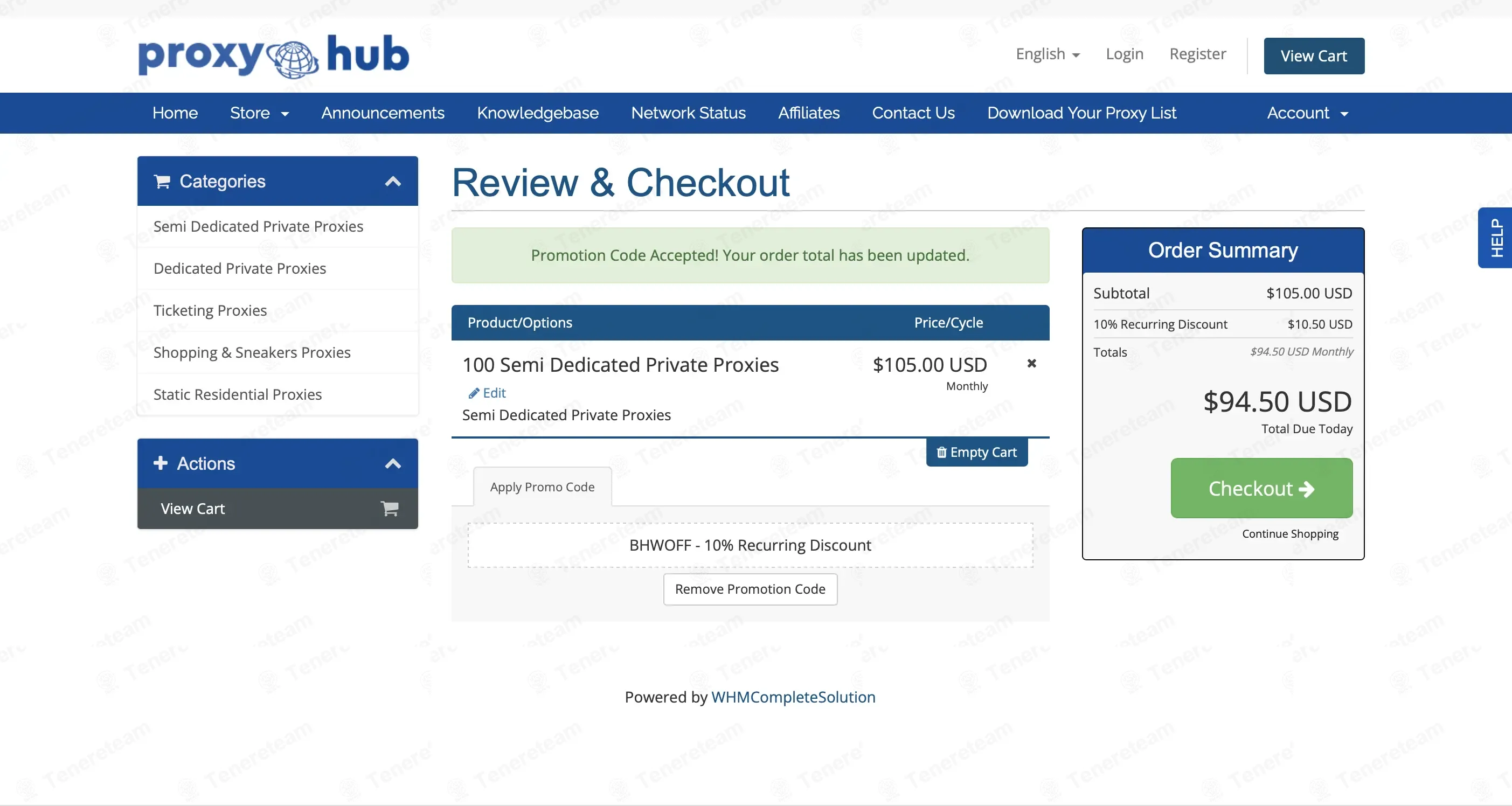 Proxy-Hub coupon code: 10% off with BHWOFF. Tested and valid as 4 weeks ago.