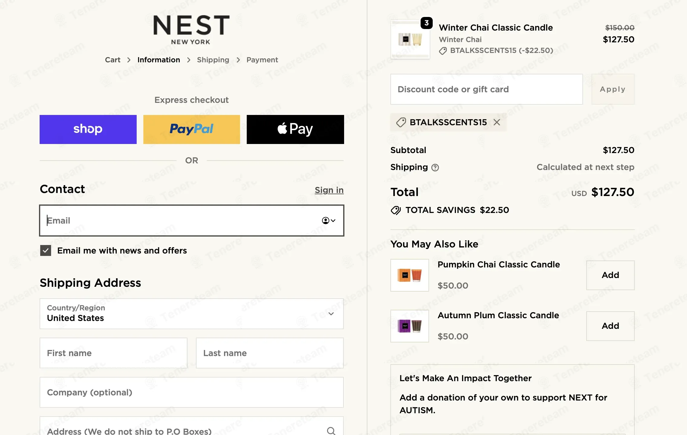 NEST New York coupon code: 15% off with BTALKSSCENTS15. Tested and valid as 6 months ago.