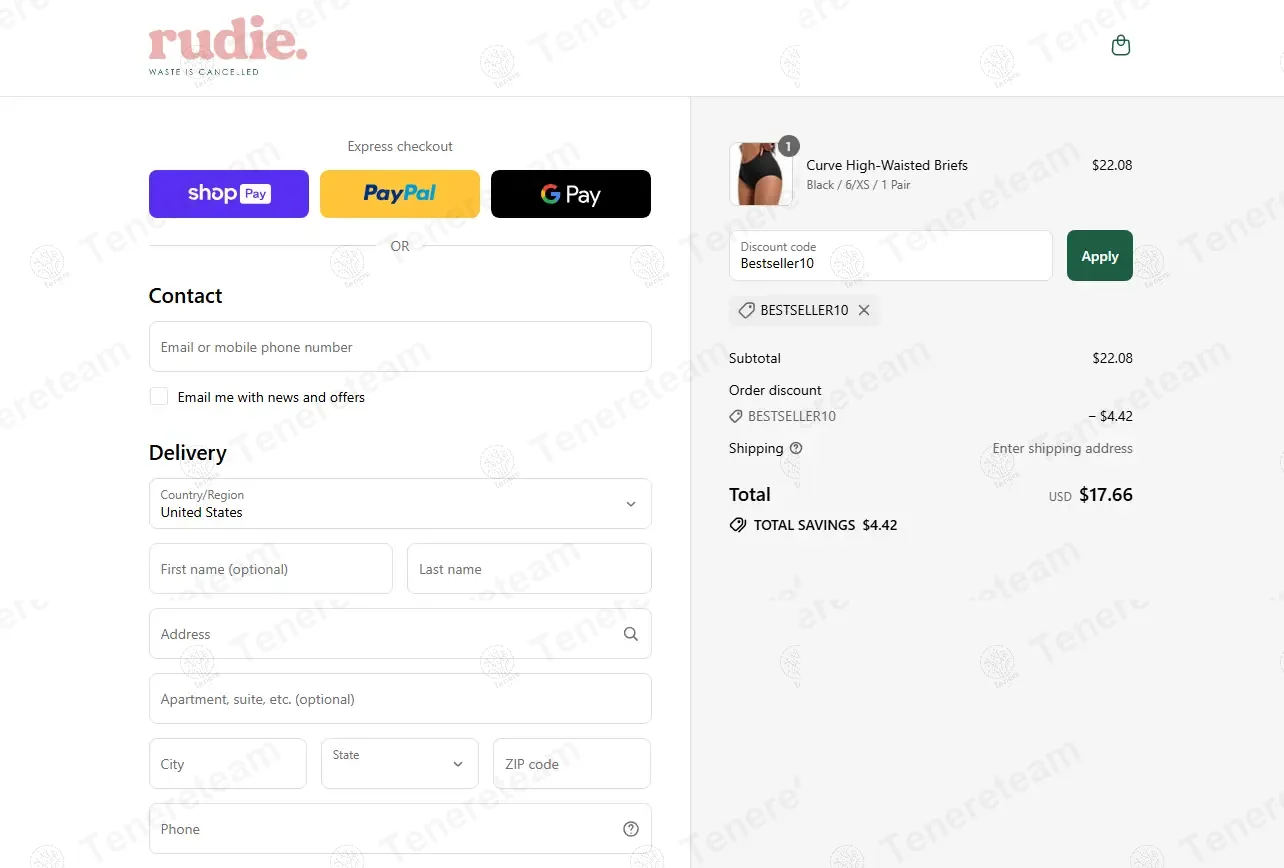 Rudie AU apply coupon code