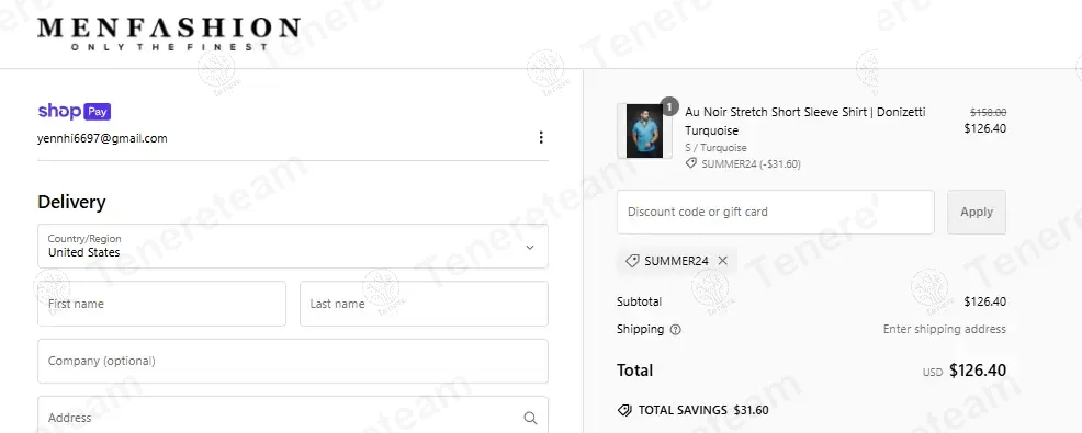Men Fashion coupon code: 20% off with SUMMER24. Tested and valid as 1 year ago.