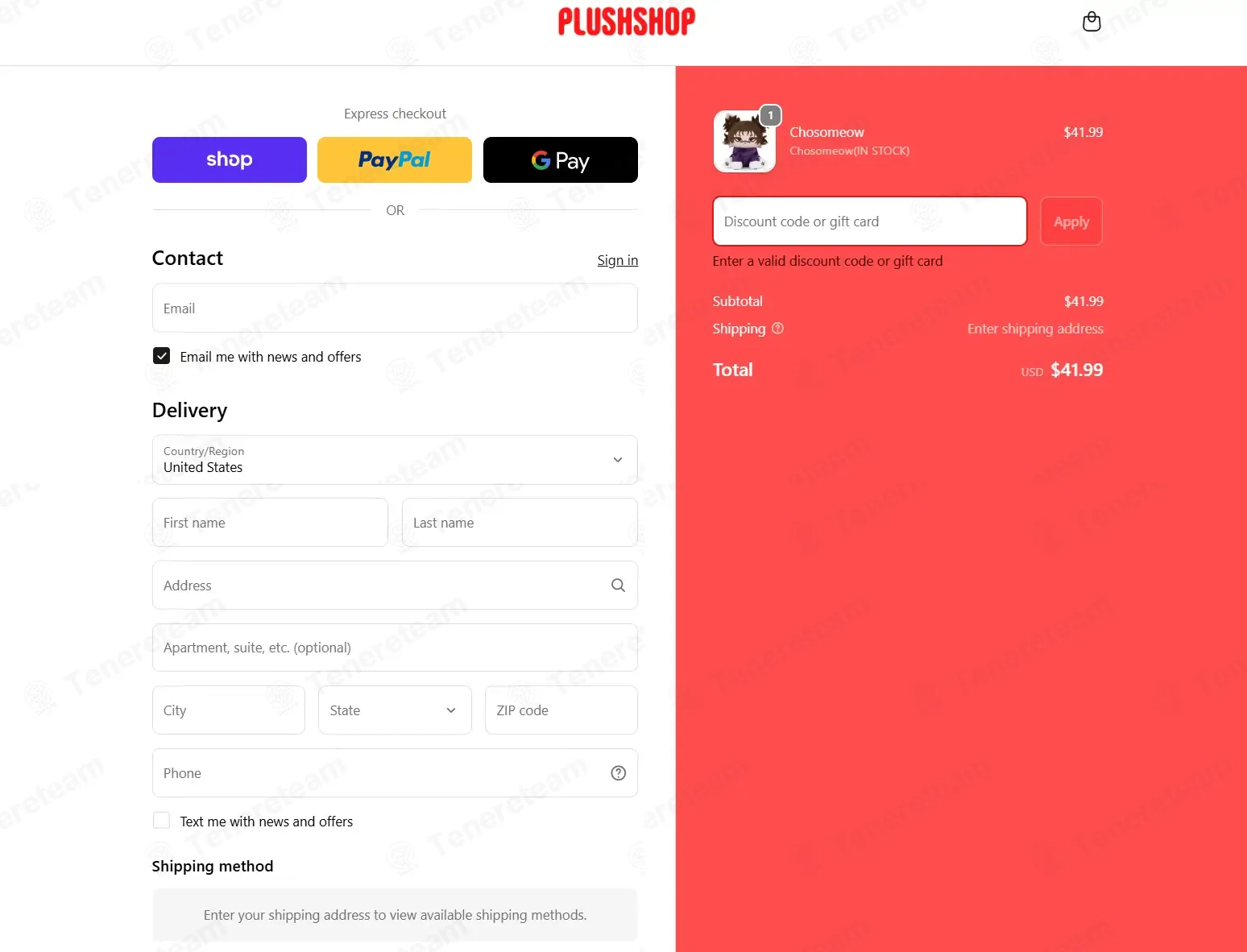 PLUSH SHOP coupon code: 5% off with ROXIEROADZ. Tested and valid as 2 months ago.